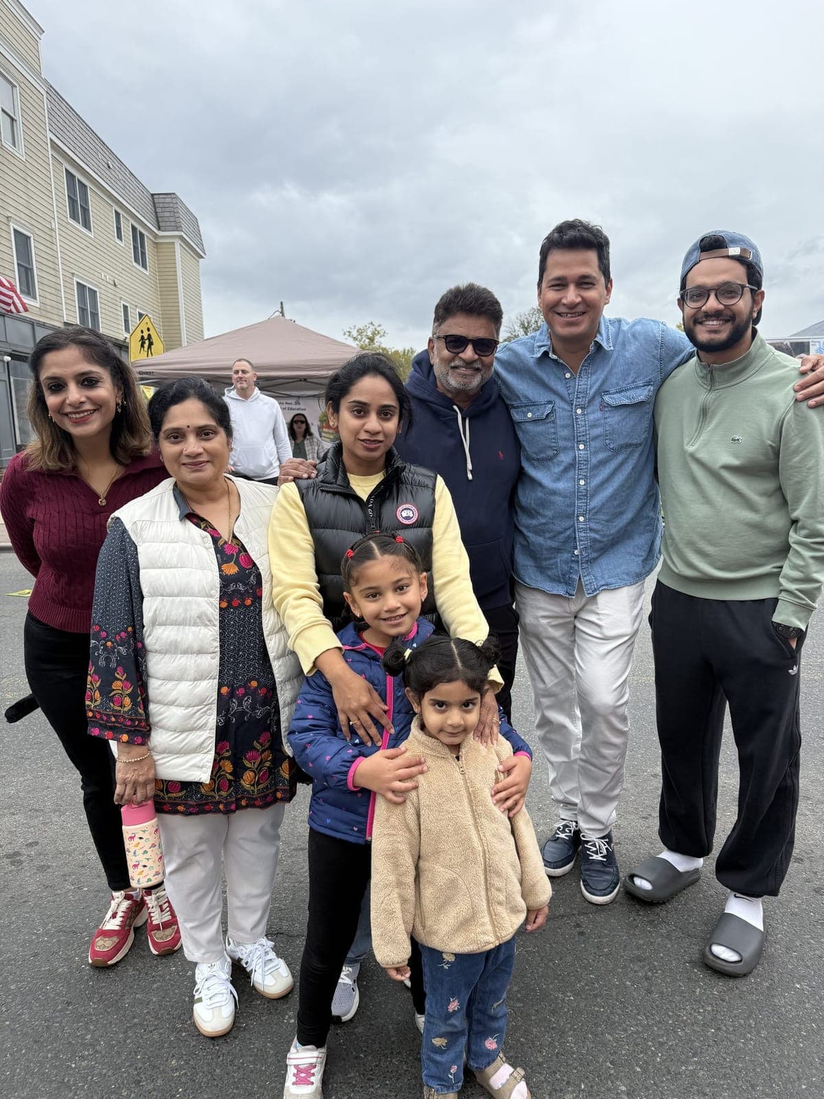 Families gather in the street during Scotch Plains Day.